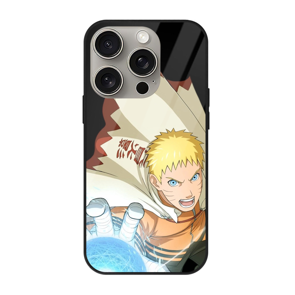 （画像用） NARUTO -ナルト- うずまき ナルト Uzumaki Naruto 【iPhone15Pro対応】スマホケース 耐衝撃＆黄変防止 背面ガラス