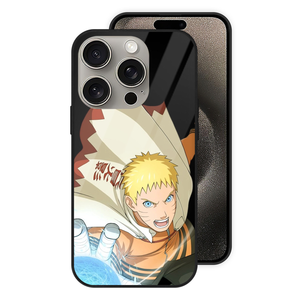 （画像用） NARUTO -ナルト- うずまき ナルト Uzumaki Naruto 【iPhone15Pro対応】スマホケース 耐衝撃＆黄変防止 背面ガラス