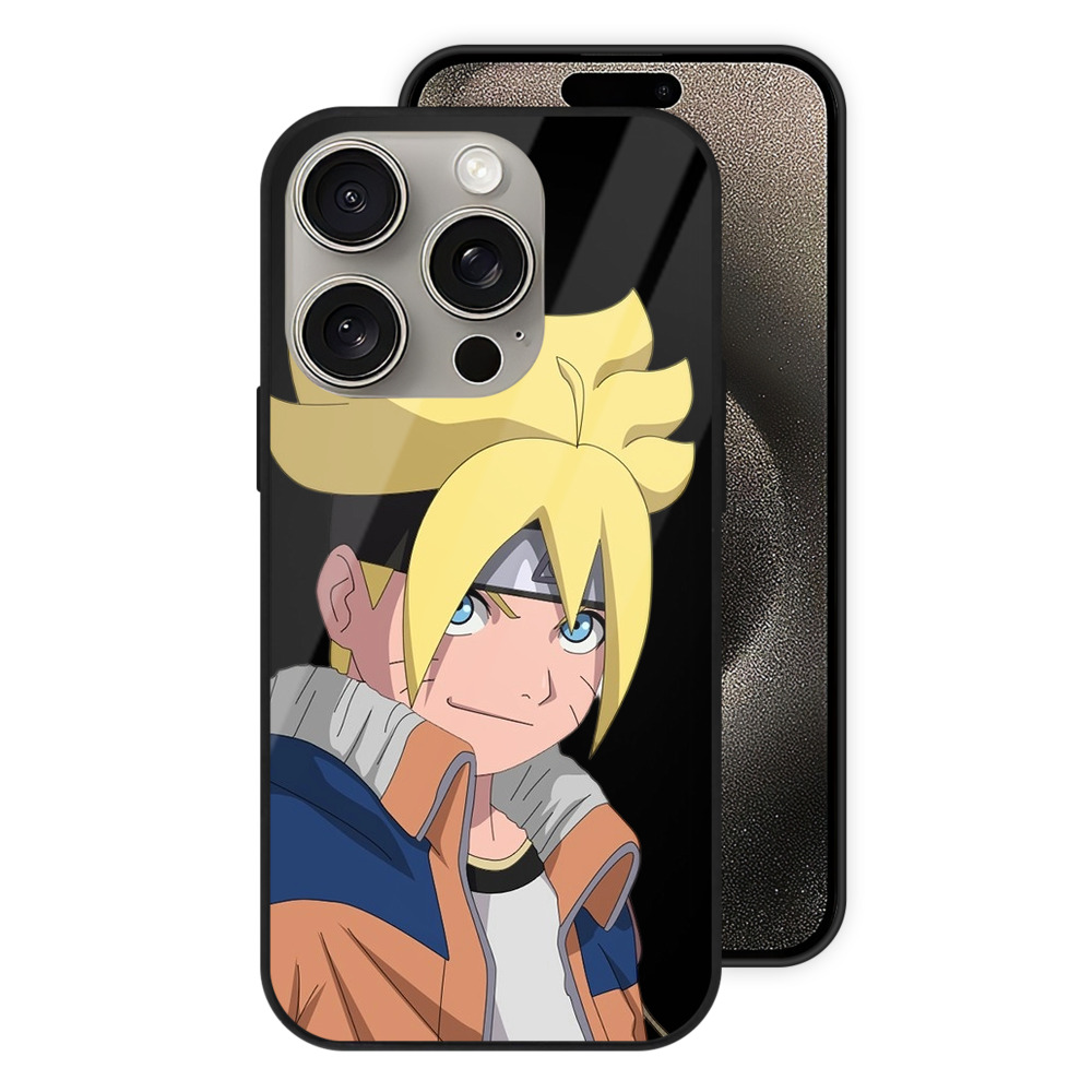 （画像用） NARUTO -ナルト- うずまき ナルト Uzumaki Naruto 【iPhone15Pro対応】スマホケース 耐衝撃＆黄変防止 背面ガラス