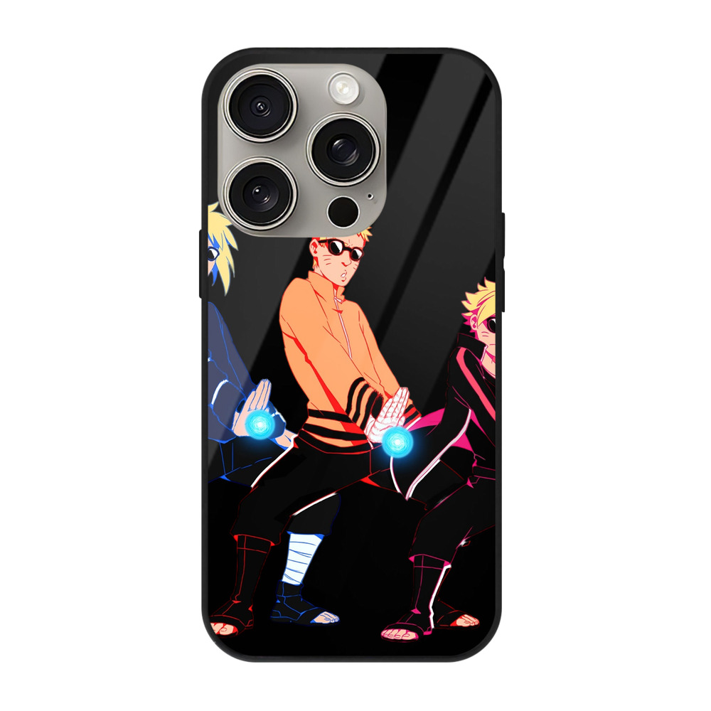 （画像用） NARUTO -ナルト- うずまき ナルト Uzumaki Naruto 【iPhone15Pro対応】スマホケース 耐衝撃＆黄変防止 背面ガラス