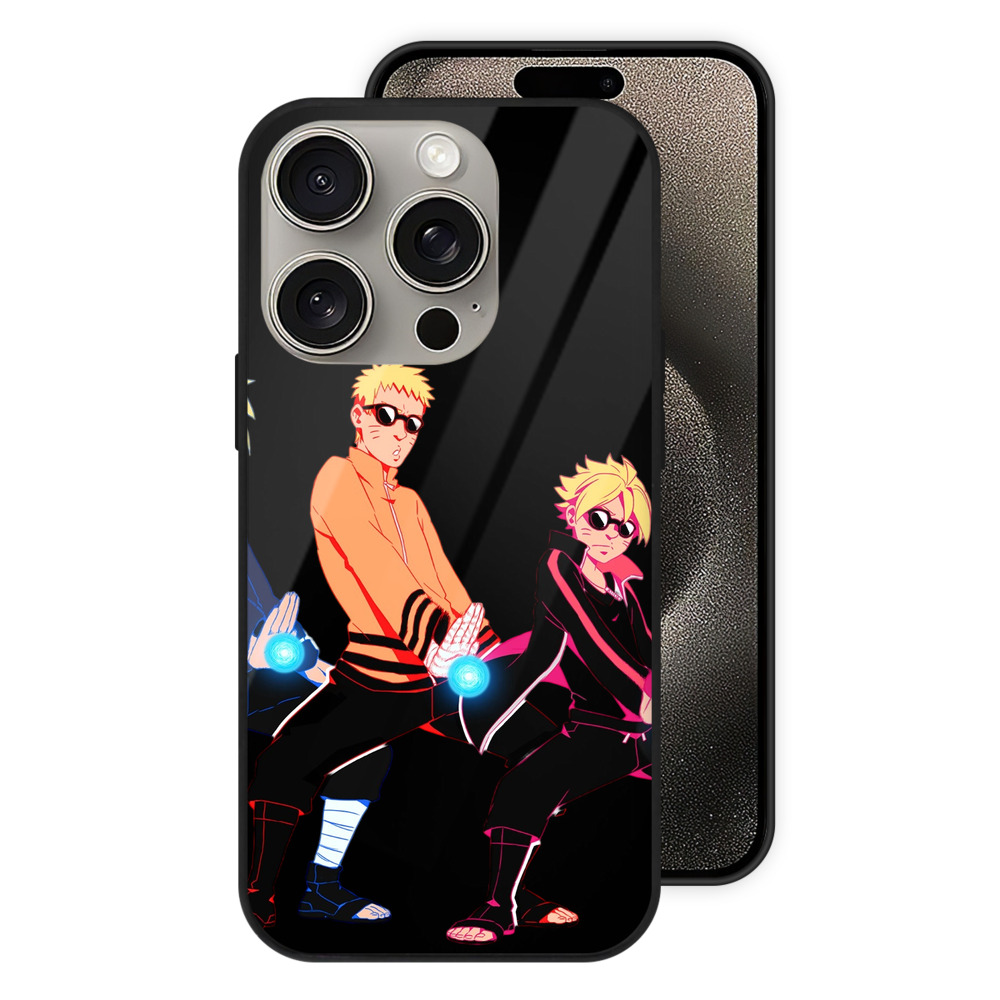 （画像用） NARUTO -ナルト- うずまき ナルト Uzumaki Naruto 【iPhone15Pro対応】スマホケース 耐衝撃＆黄変防止 背面ガラス