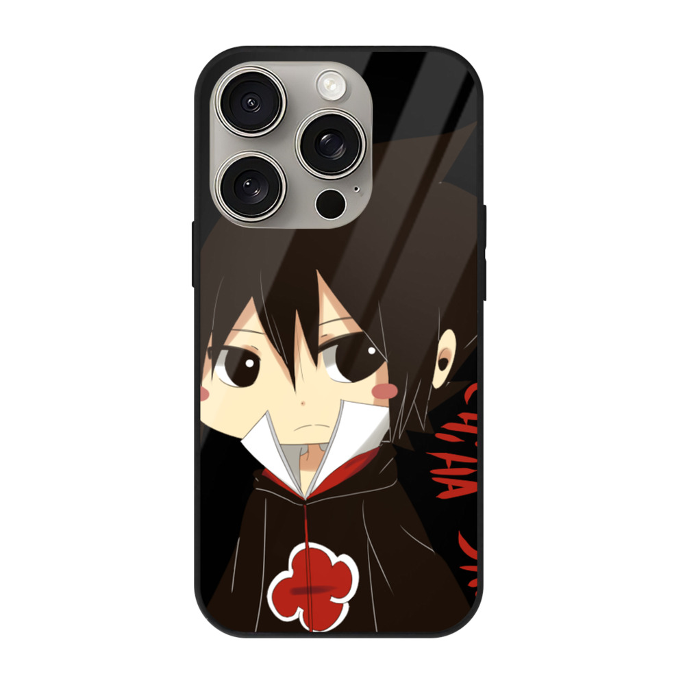 （画像用） NARUTO -ナルト- うちは サスケ Uchiha Sasuke 【iPhone15Pro対応】スマホケース 耐衝撃＆黄変防止 背面ガラス