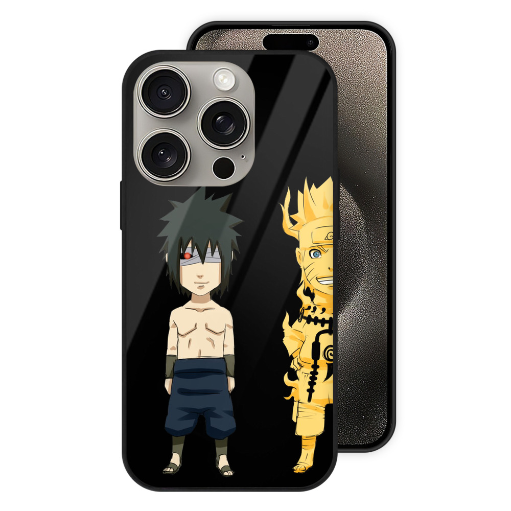 （画像用） NARUTO -ナルト- うちは サスケ Uchiha Sasuke 【iPhone15Pro対応】スマホケース 耐衝撃＆黄変防止 背面ガラス