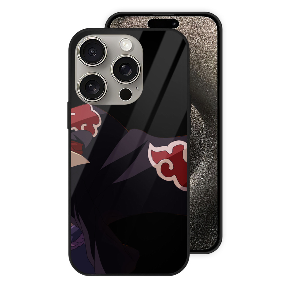 （画像用） NARUTO -ナルト- うちは サスケ Uchiha Sasuke 【iPhone15Pro対応】スマホケース 耐衝撃＆黄変防止 背面ガラス