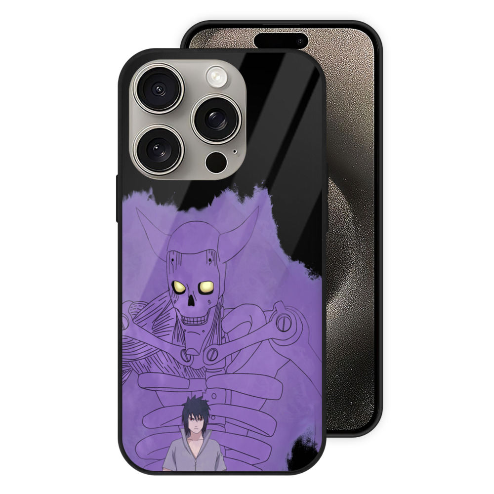 （画像用） NARUTO -ナルト- うちは サスケ Uchiha Sasuke 【iPhone15Pro対応】スマホケース 耐衝撃＆黄変防止 背面ガラス