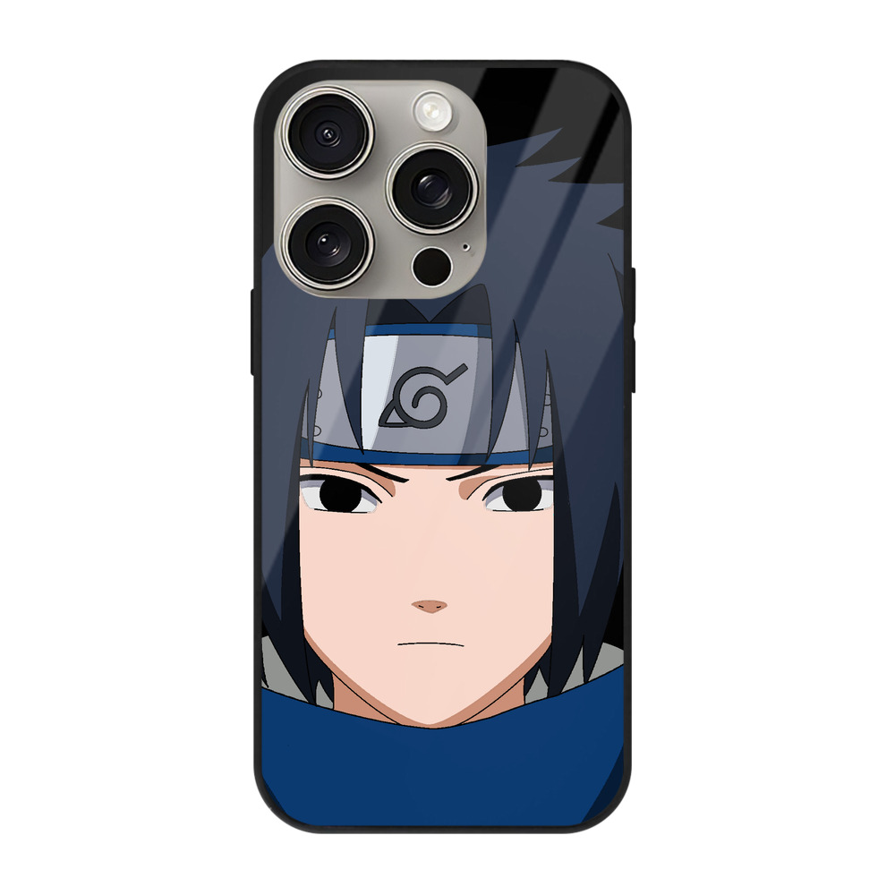 （画像用） NARUTO -ナルト- うちは サスケ Uchiha Sasuke 【iPhone15Pro対応】スマホケース 耐衝撃＆黄変防止 背面ガラス