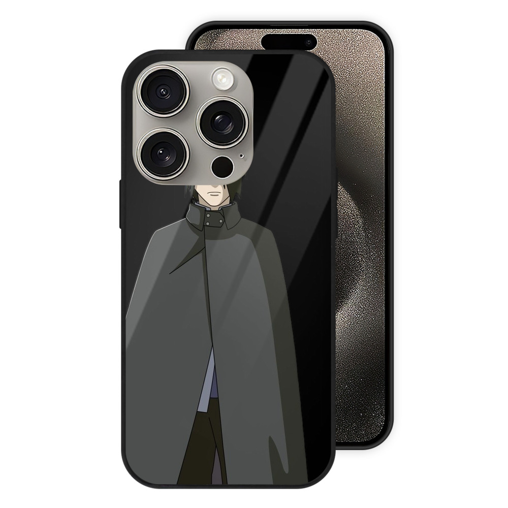 （画像用） NARUTO -ナルト- うちは サスケ Uchiha Sasuke 【iPhone15Pro対応】スマホケース 耐衝撃＆黄変防止 背面ガラス