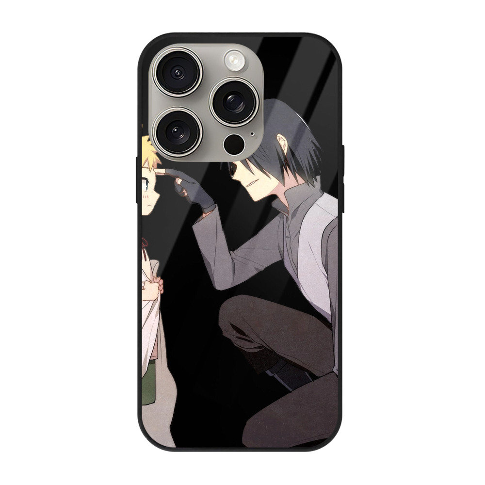 （画像用） NARUTO -ナルト- うちは サスケ Uchiha Sasuke 【iPhone15Pro対応】スマホケース 耐衝撃＆黄変防止 背面ガラス