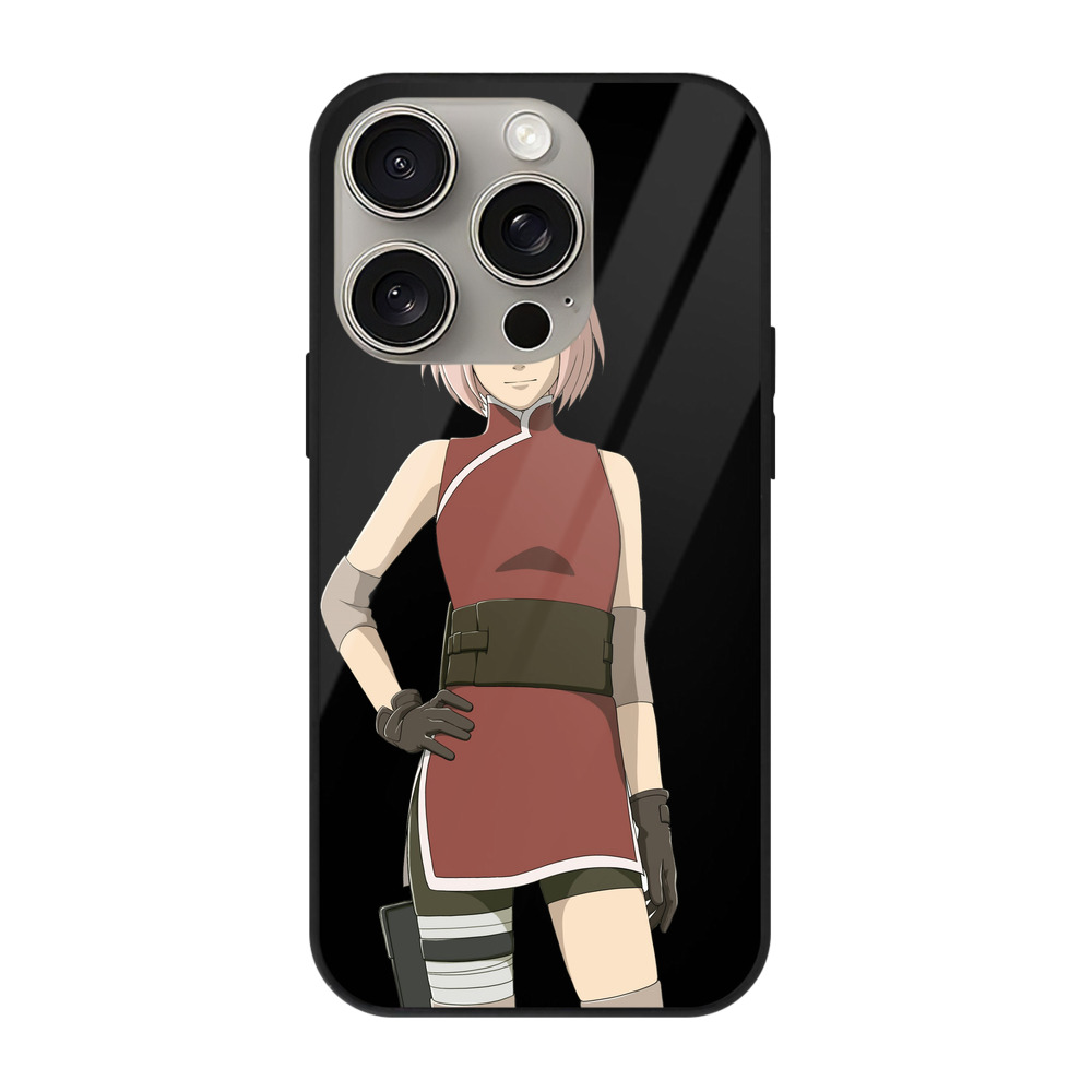 （画像用） NARUTO -ナルト- 春野サクラ Haruno Sakura 【iPhone15Pro対応】スマホケース 耐衝撃＆黄変防止 背面ガラス