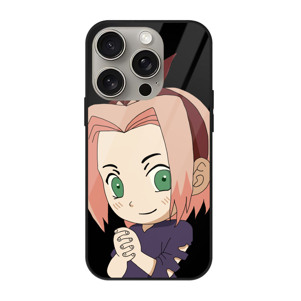 （画像用） NARUTO -ナルト- 春野サクラ Haruno Sakura 【iPhone15Pro対応】スマホケース 耐衝撃＆黄変防止 背面ガラス