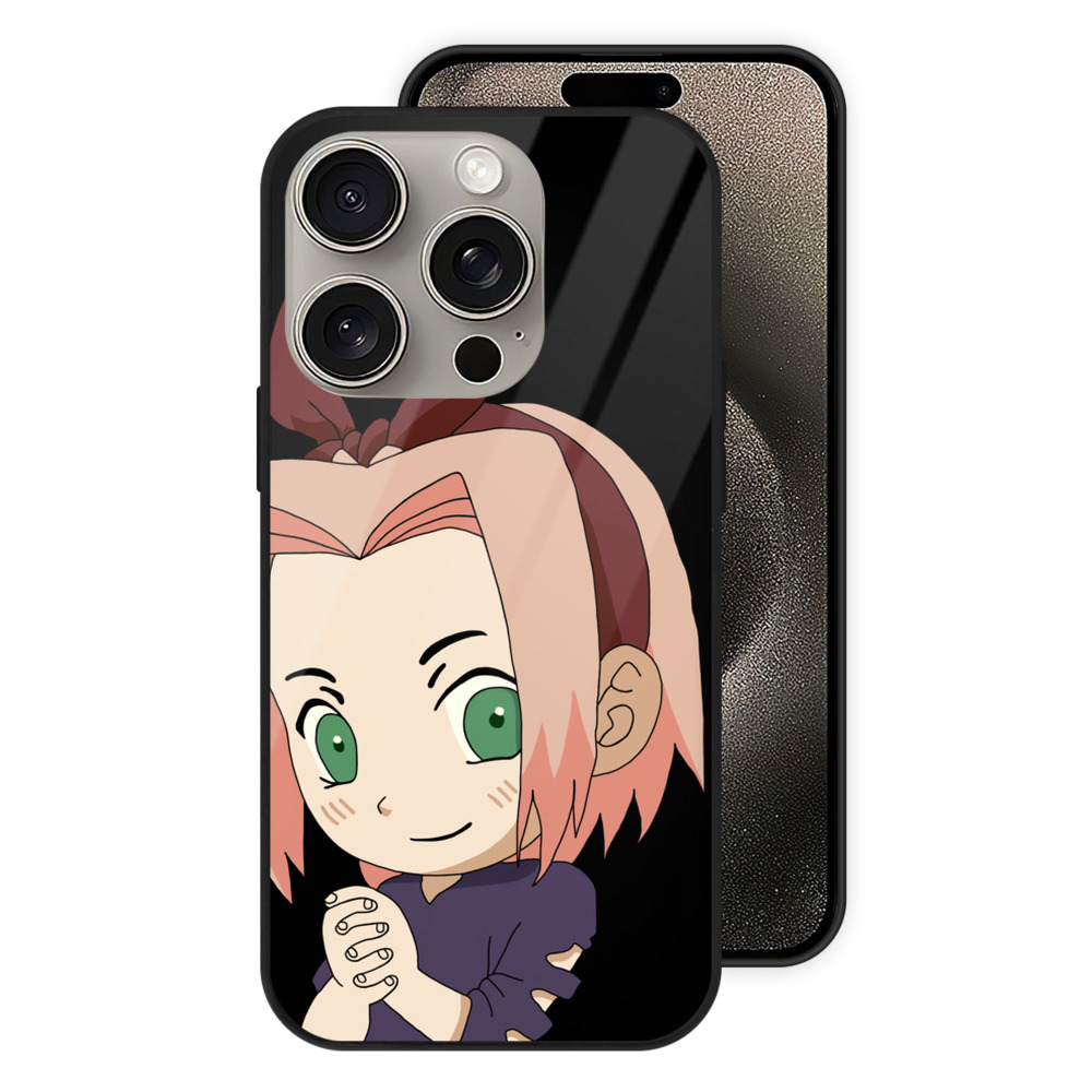 （画像用） NARUTO -ナルト- 春野サクラ Haruno Sakura 【iPhone15Pro対応】スマホケース 耐衝撃＆黄変防止 背面ガラス