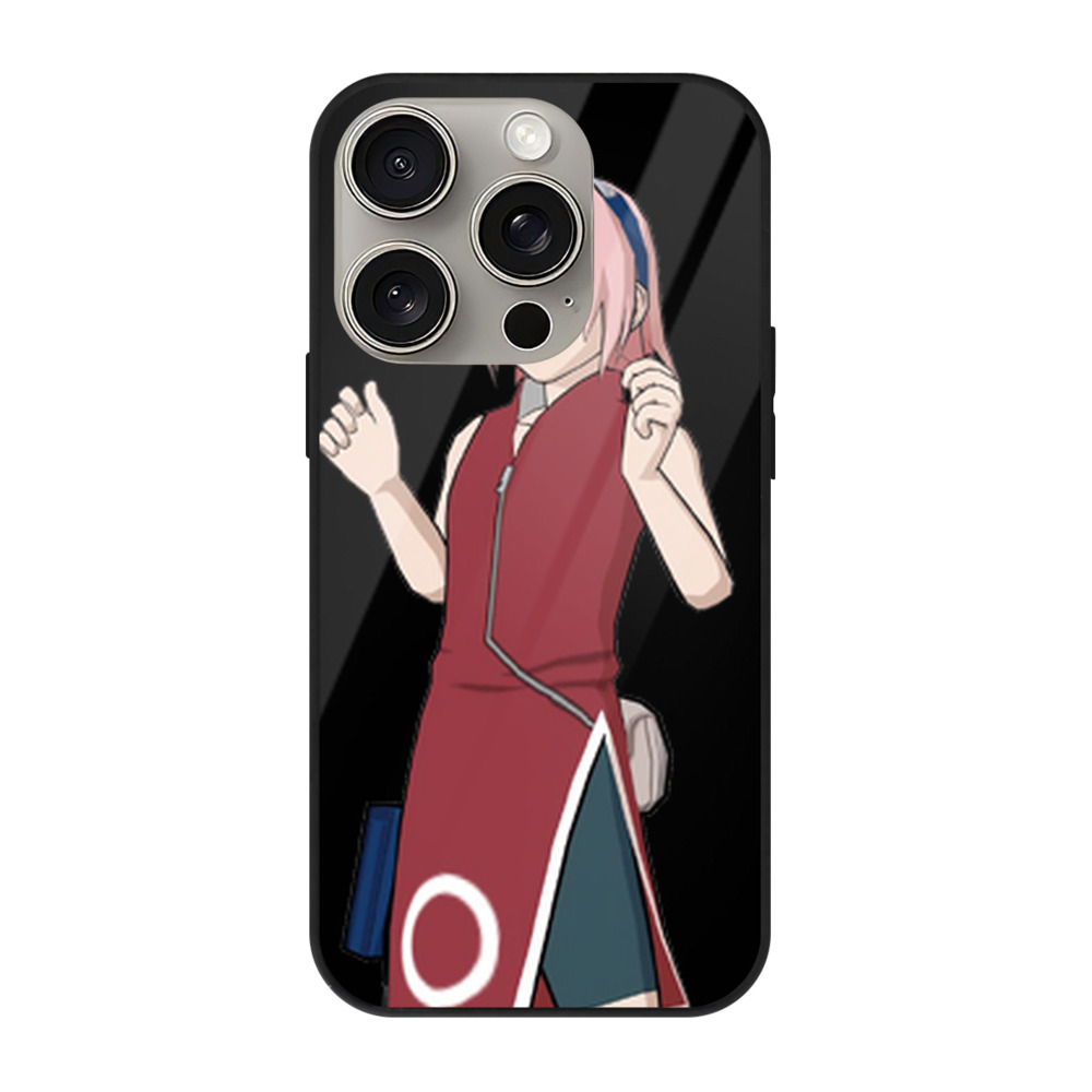 （画像用） NARUTO -ナルト- 春野サクラ Haruno Sakura 【iPhone15Pro対応】スマホケース 耐衝撃＆黄変防止 背面ガラス