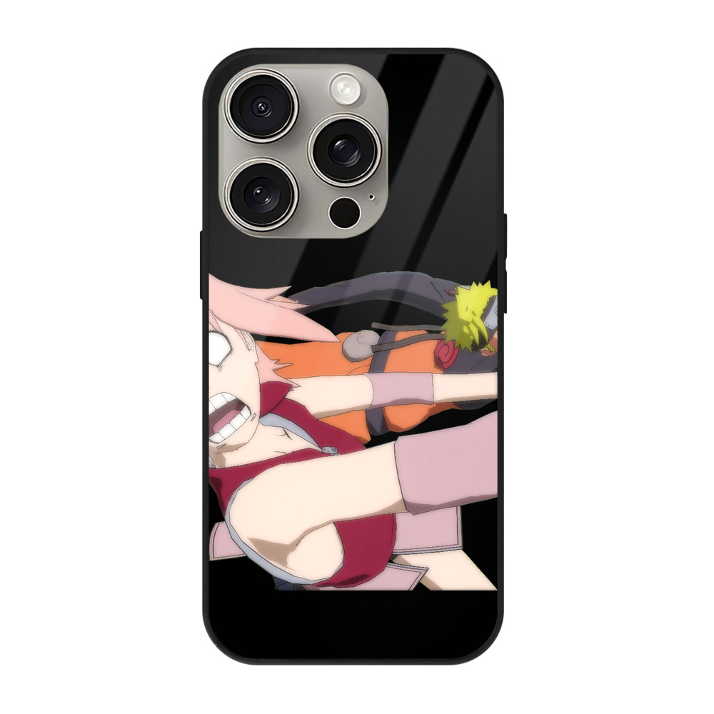 （画像用） NARUTO -ナルト- 春野サクラ Haruno Sakura 【iPhone15Pro対応】スマホケース 耐衝撃＆黄変防止 背面ガラス