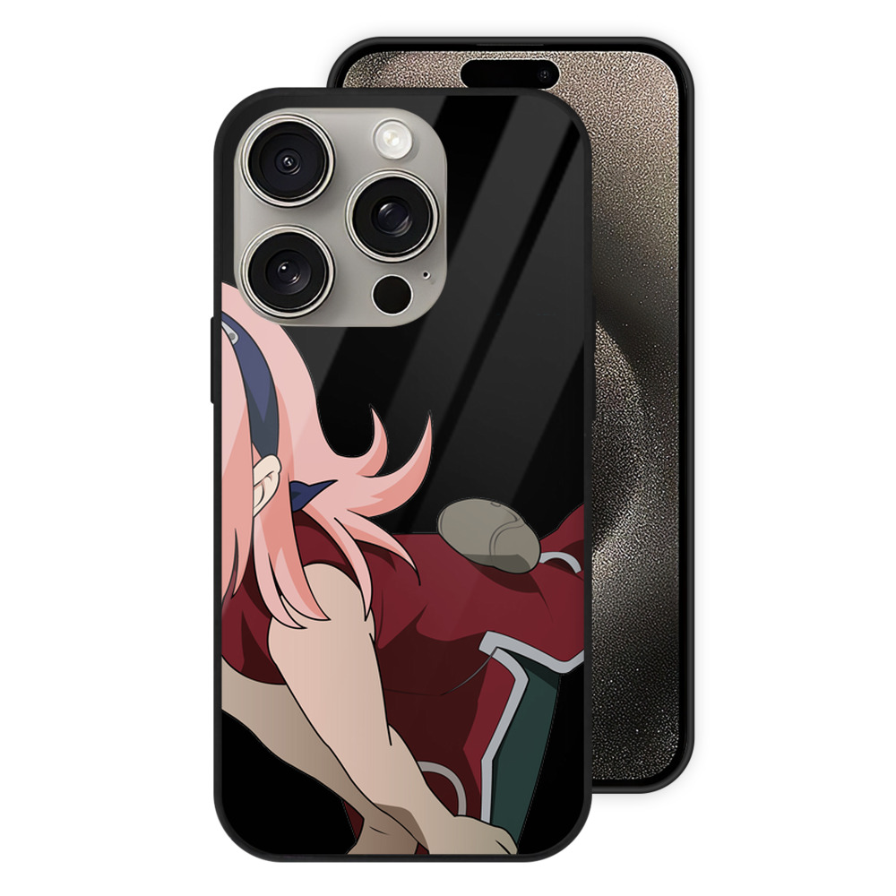 （画像用） NARUTO -ナルト- 春野サクラ Haruno Sakura 【iPhone15Pro対応】スマホケース 耐衝撃＆黄変防止 背面ガラス