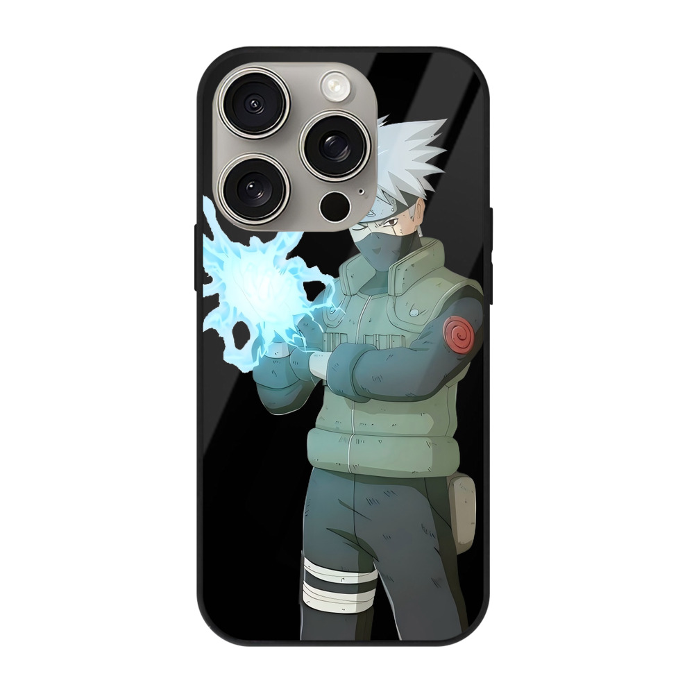 （画像用） NARUTO -ナルト- はたけ カカシ Hatake Kakashi 【iPhone15Pro対応】スマホケース 耐衝撃＆黄変防止 背面ガラス