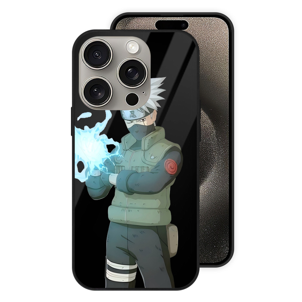 （画像用） NARUTO -ナルト- はたけ カカシ Hatake Kakashi 【iPhone15Pro対応】スマホケース 耐衝撃＆黄変防止 背面ガラス