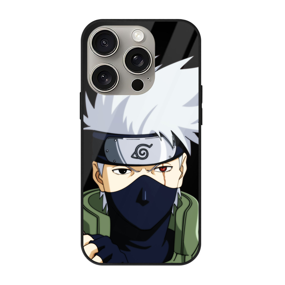 （画像用） NARUTO -ナルト- はたけ カカシ Hatake Kakashi 【iPhone15Pro対応】スマホケース 耐衝撃＆黄変防止 背面ガラス