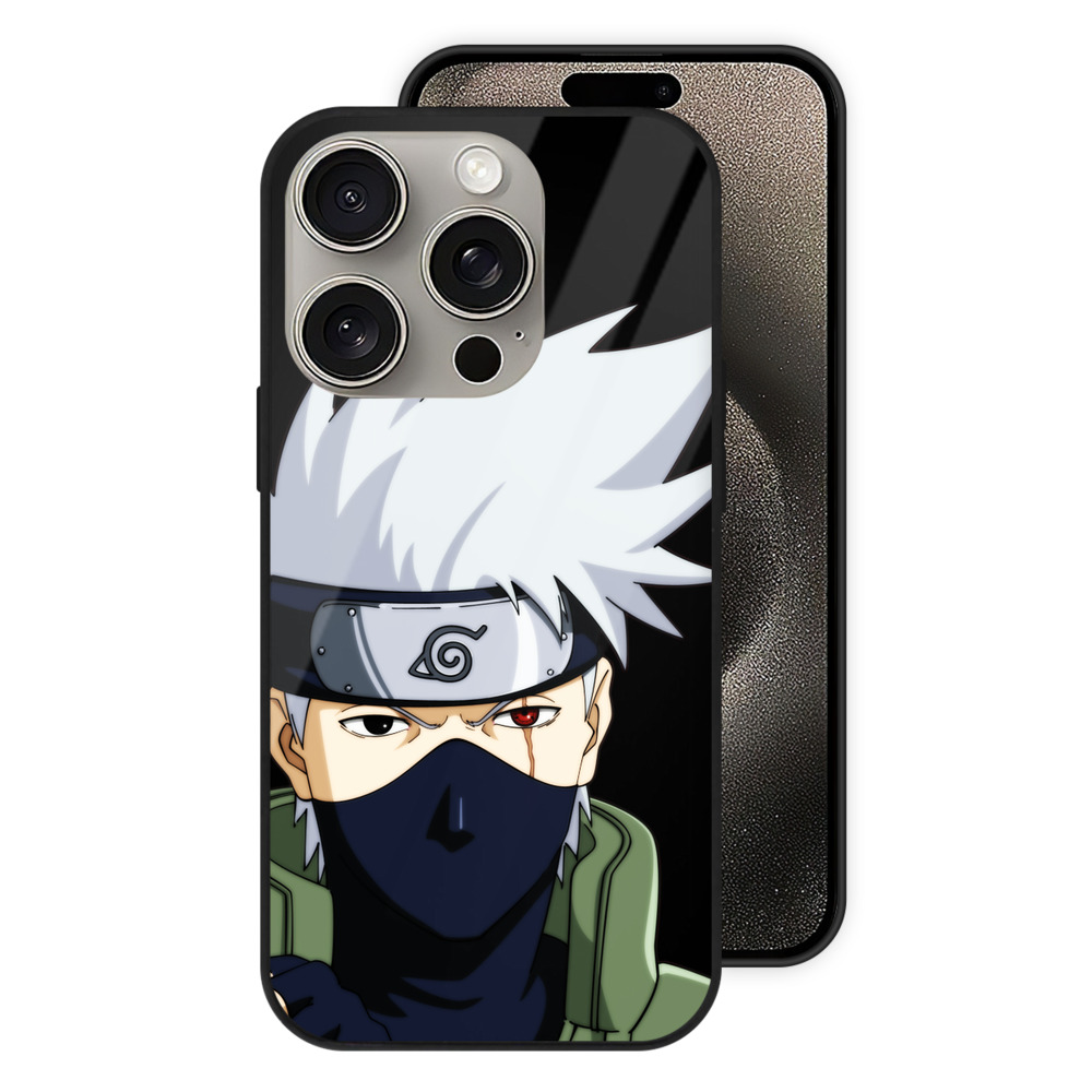 （画像用） NARUTO -ナルト- はたけ カカシ Hatake Kakashi 【iPhone15Pro対応】スマホケース 耐衝撃＆黄変防止 背面ガラス