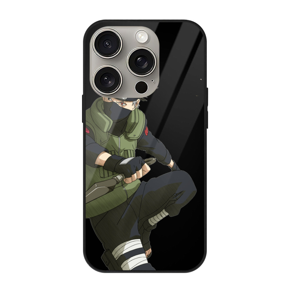 （画像用） NARUTO -ナルト- はたけ カカシ Hatake Kakashi 【iPhone15Pro対応】スマホケース 耐衝撃＆黄変防止 背面ガラス