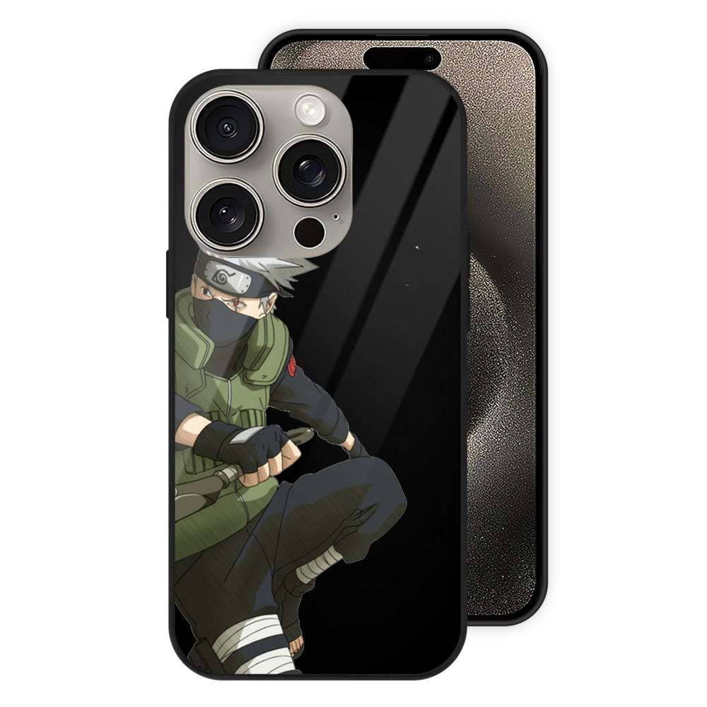 （画像用） NARUTO -ナルト- はたけ カカシ Hatake Kakashi 【iPhone15Pro対応】スマホケース 耐衝撃＆黄変防止 背面ガラス