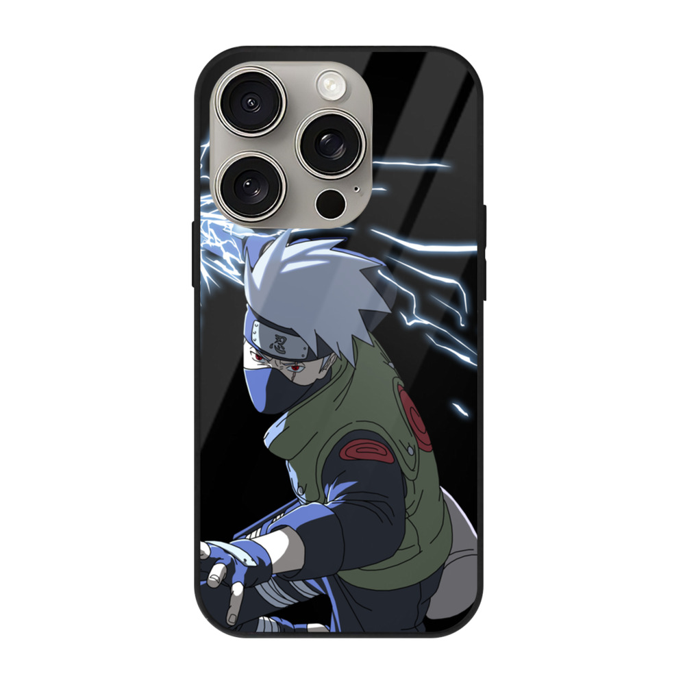 （画像用） NARUTO -ナルト- はたけ カカシ Hatake Kakashi 【iPhone15Pro対応】スマホケース 耐衝撃＆黄変防止 背面ガラス