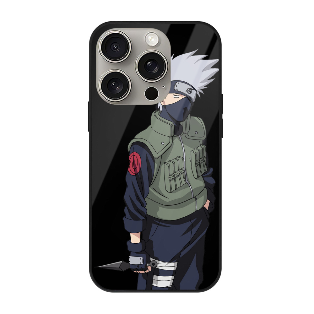 （画像用） NARUTO -ナルト- はたけ カカシ Hatake Kakashi 【iPhone15Pro対応】スマホケース 耐衝撃＆黄変防止 背面ガラス