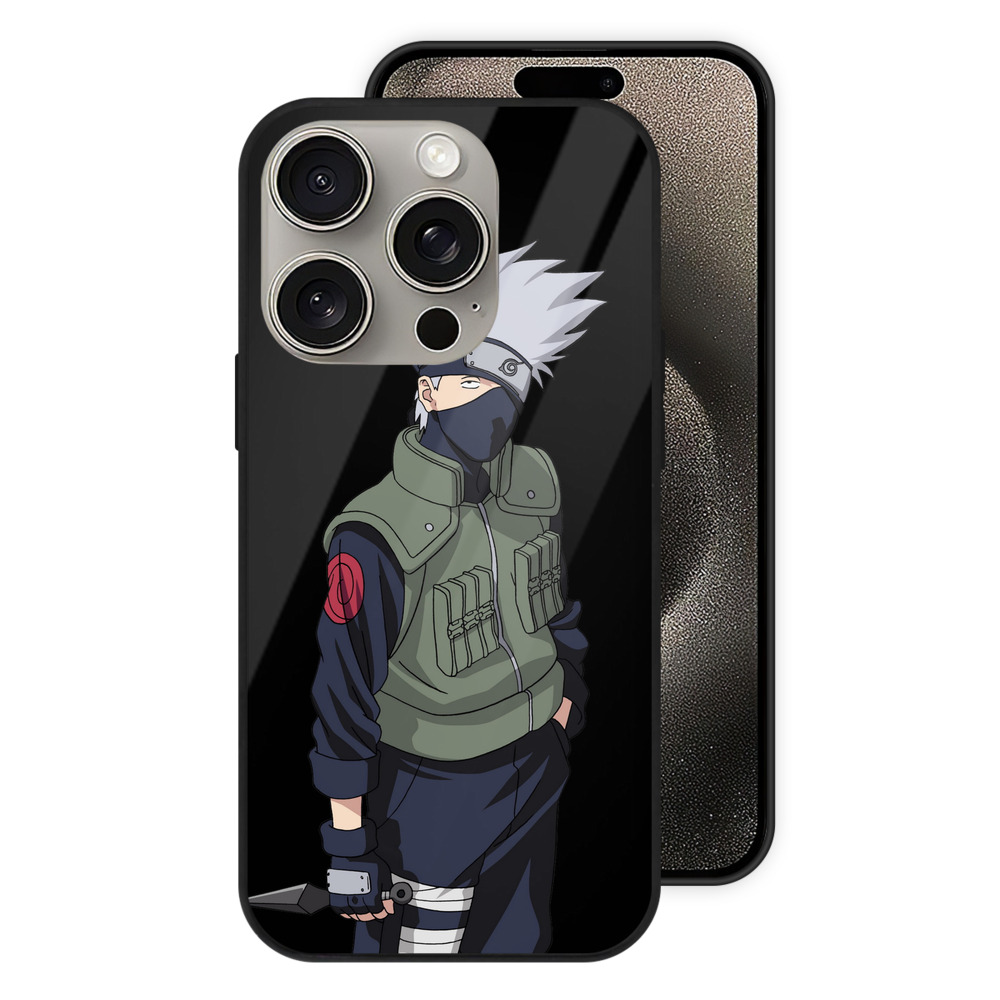 （画像用） NARUTO -ナルト- はたけ カカシ Hatake Kakashi 【iPhone15Pro対応】スマホケース 耐衝撃＆黄変防止 背面ガラス