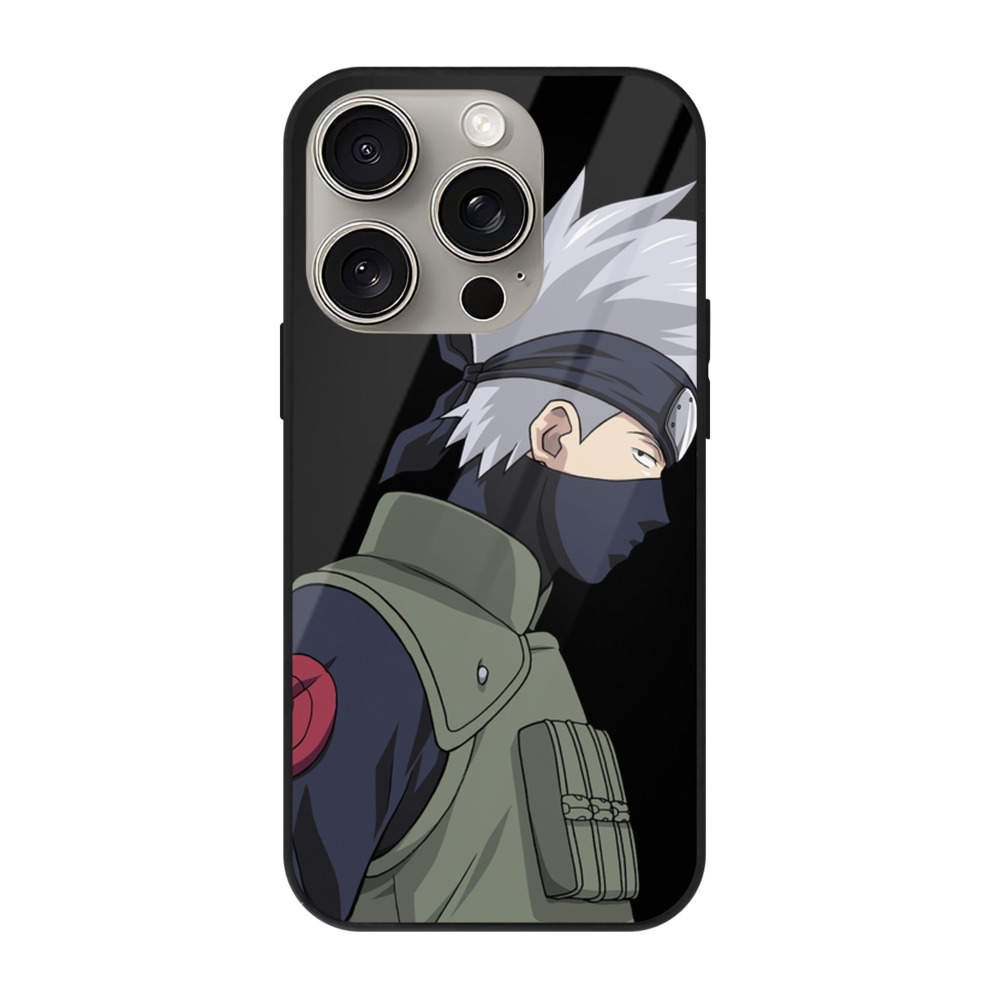 （画像用） NARUTO -ナルト- はたけ カカシ Hatake Kakashi 【iPhone15Pro対応】スマホケース 耐衝撃＆黄変防止 背面ガラス