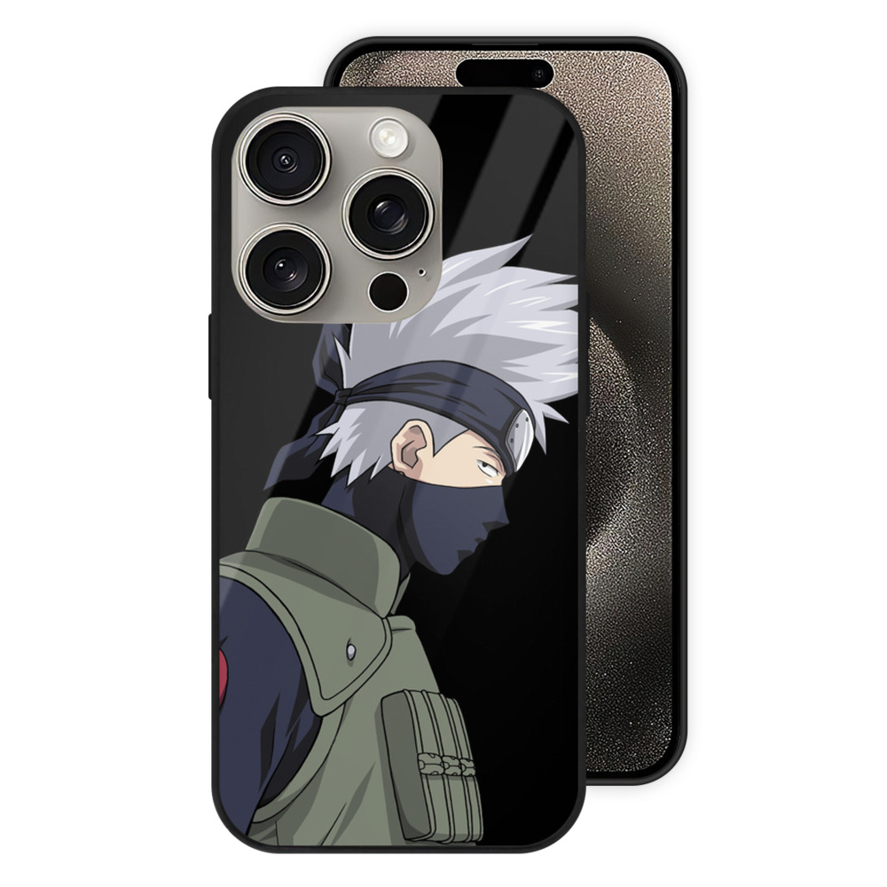 （画像用） NARUTO -ナルト- はたけ カカシ Hatake Kakashi 【iPhone15Pro対応】スマホケース 耐衝撃＆黄変防止 背面ガラス