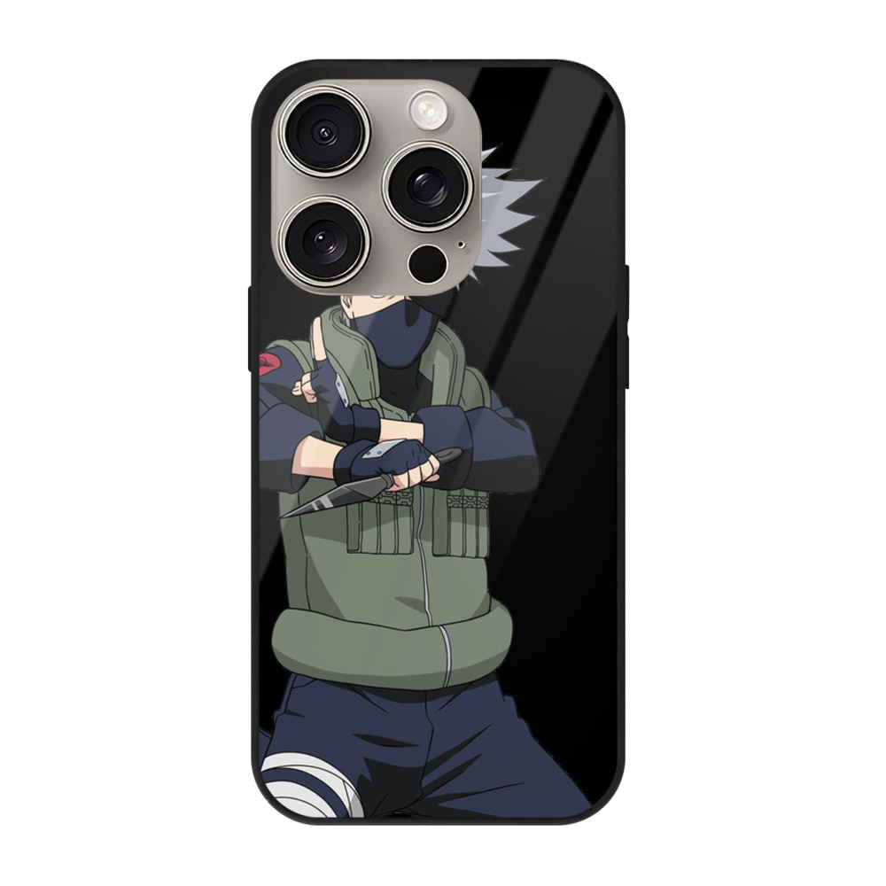 （画像用） NARUTO -ナルト- はたけ カカシ Hatake Kakashi 【iPhone15Pro対応】スマホケース 耐衝撃＆黄変防止 背面ガラス