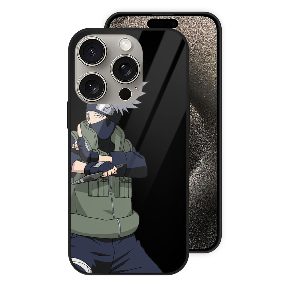 （画像用） NARUTO -ナルト- はたけ カカシ Hatake Kakashi 【iPhone15Pro対応】スマホケース 耐衝撃＆黄変防止 背面ガラス