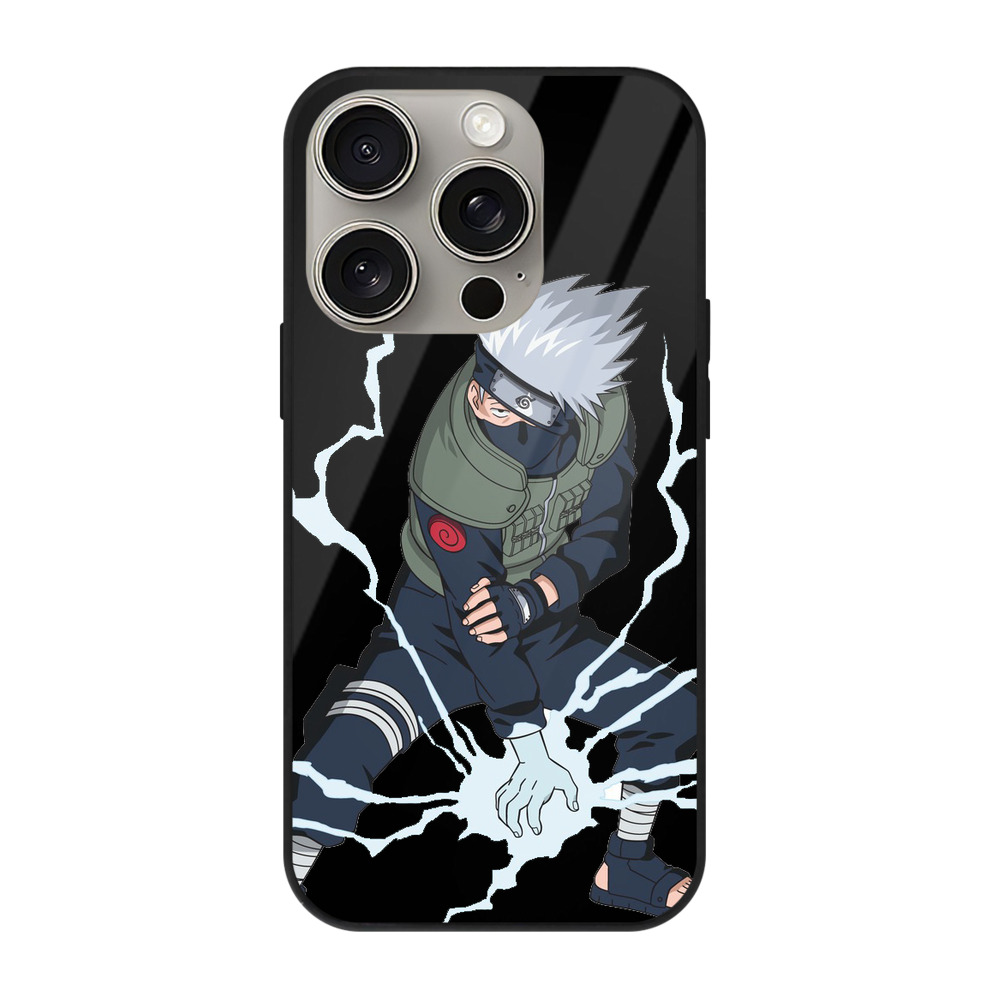 （画像用） NARUTO -ナルト- はたけ カカシ Hatake Kakashi 【iPhone15Pro対応】スマホケース 耐衝撃＆黄変防止 背面ガラス