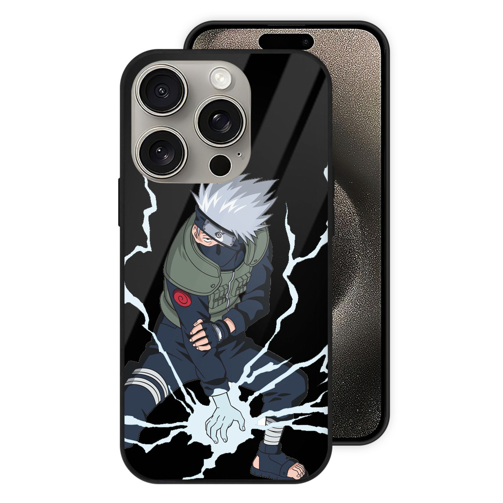 （画像用） NARUTO -ナルト- はたけ カカシ Hatake Kakashi 【iPhone15Pro対応】スマホケース 耐衝撃＆黄変防止 背面ガラス