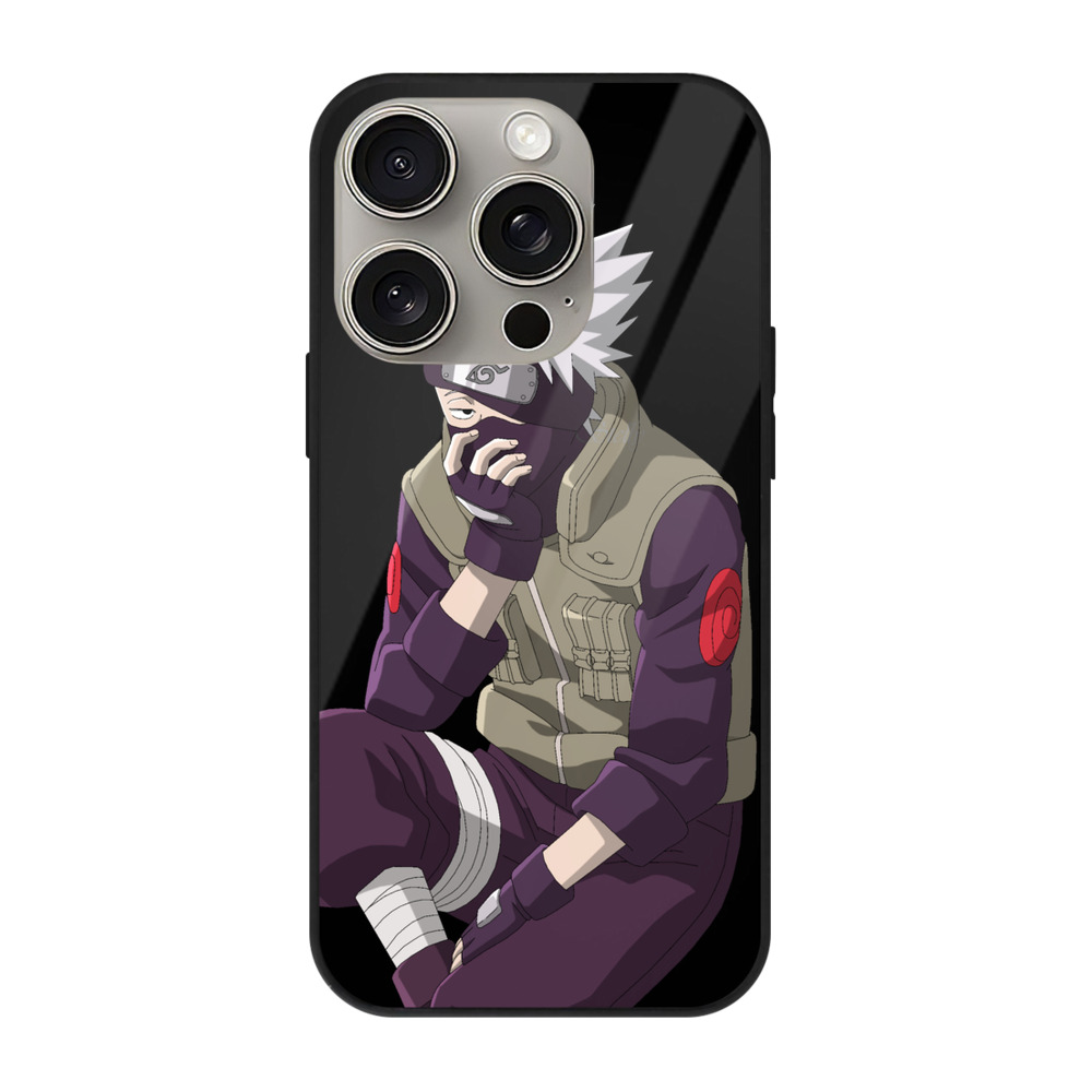 （画像用） NARUTO -ナルト- はたけ カカシ Hatake Kakashi 【iPhone15Pro対応】スマホケース 耐衝撃＆黄変防止 背面ガラス