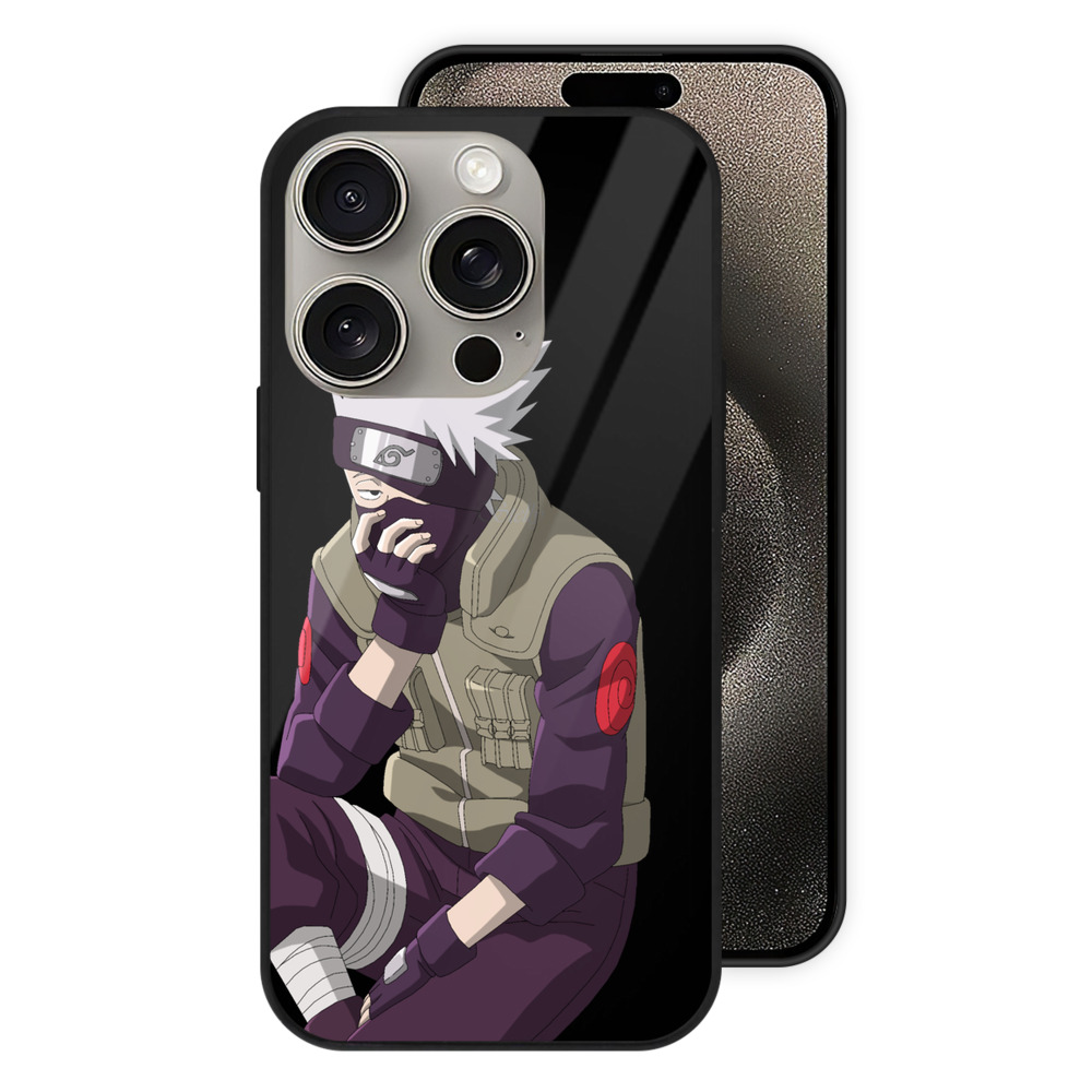 （画像用） NARUTO -ナルト- はたけ カカシ Hatake Kakashi 【iPhone15Pro対応】スマホケース 耐衝撃＆黄変防止 背面ガラス