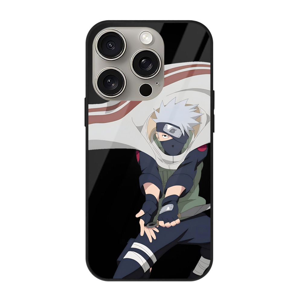 （画像用） NARUTO -ナルト- はたけ カカシ Hatake Kakashi 【iPhone15Pro対応】スマホケース 耐衝撃＆黄変防止 背面ガラス