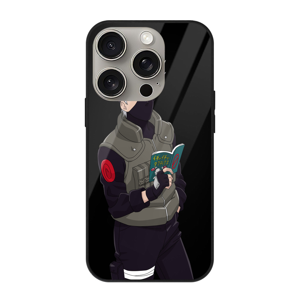 （画像用） NARUTO -ナルト- はたけ カカシ Hatake Kakashi 【iPhone15Pro対応】スマホケース 耐衝撃＆黄変防止 背面ガラス