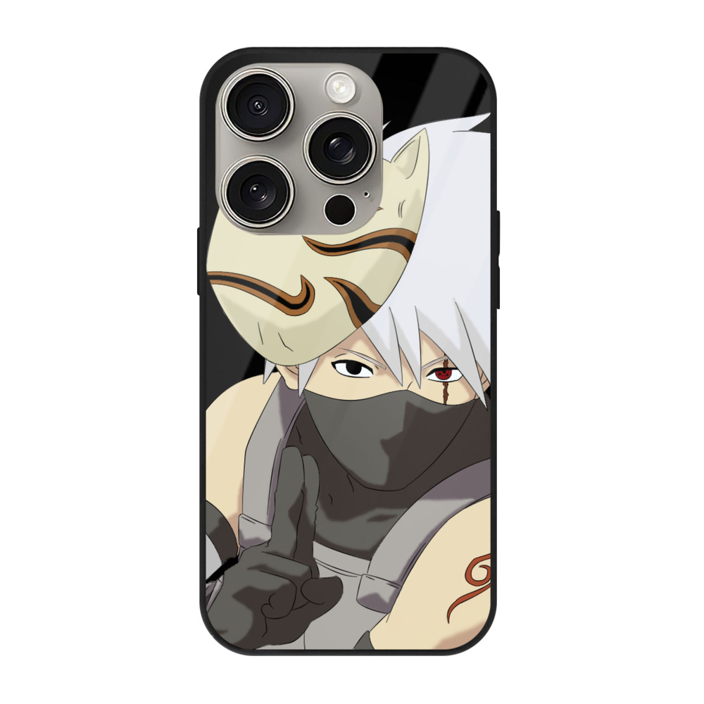 （画像用） NARUTO -ナルト- はたけ カカシ Hatake Kakashi 【iPhone15Pro対応】スマホケース 耐衝撃＆黄変防止 背面ガラス
