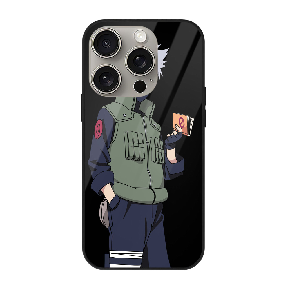 （画像用） NARUTO -ナルト- はたけ カカシ Hatake Kakashi 【iPhone15Pro対応】スマホケース 耐衝撃＆黄変防止 背面ガラス
