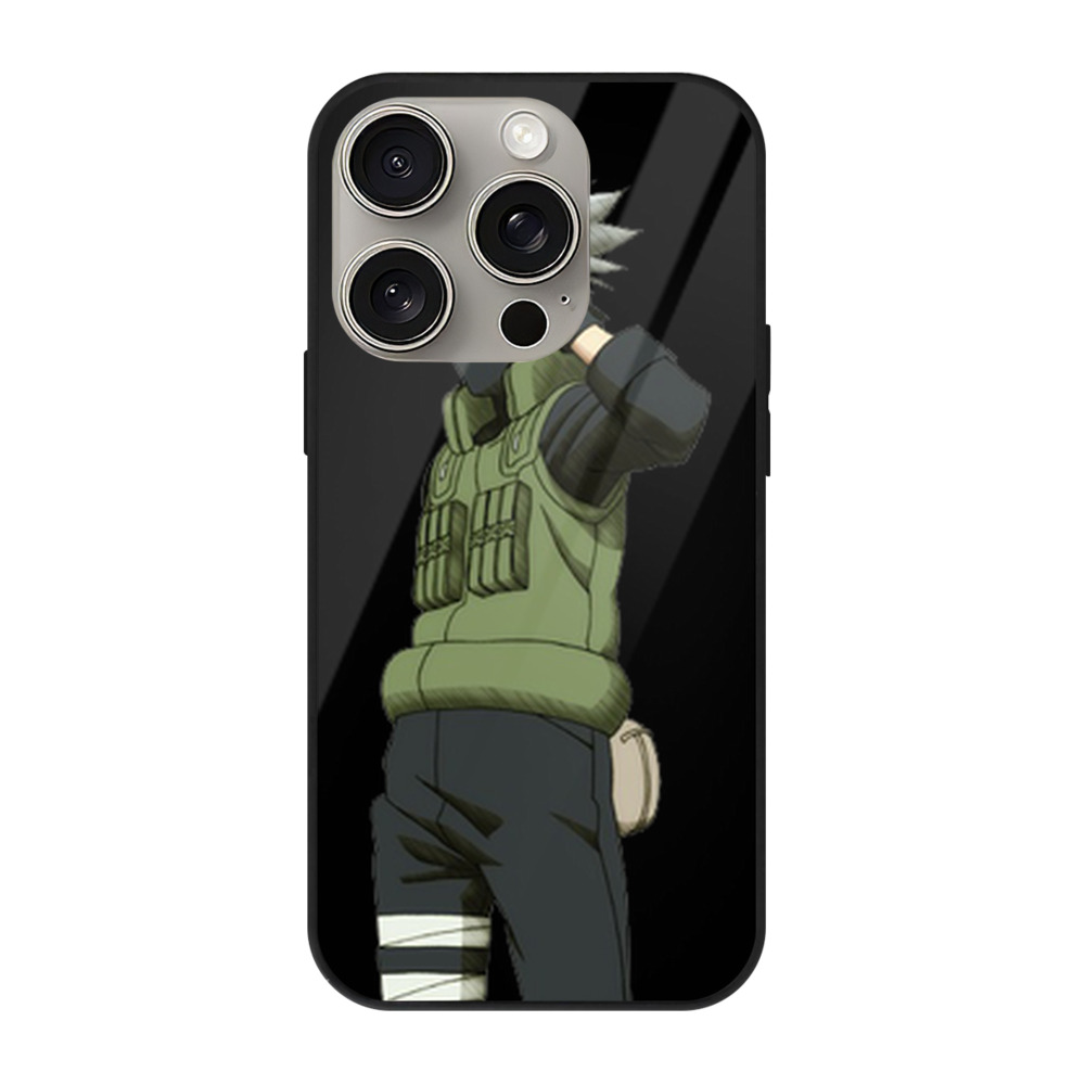 （画像用） NARUTO -ナルト- はたけ カカシ Hatake Kakashi 【iPhone15Pro対応】スマホケース 耐衝撃＆黄変防止 背面ガラス