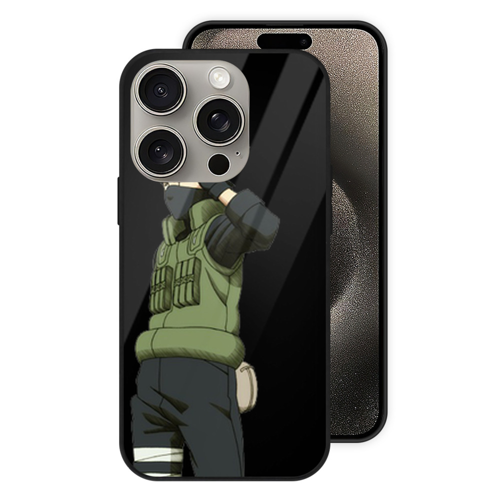 （画像用） NARUTO -ナルト- はたけ カカシ Hatake Kakashi 【iPhone15Pro対応】スマホケース 耐衝撃＆黄変防止 背面ガラス