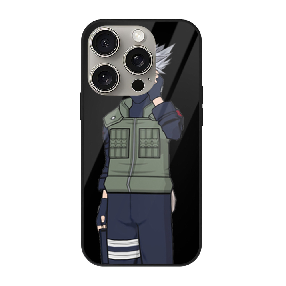 （画像用） NARUTO -ナルト- はたけ カカシ Hatake Kakashi 【iPhone15Pro対応】スマホケース 耐衝撃＆黄変防止 背面ガラス