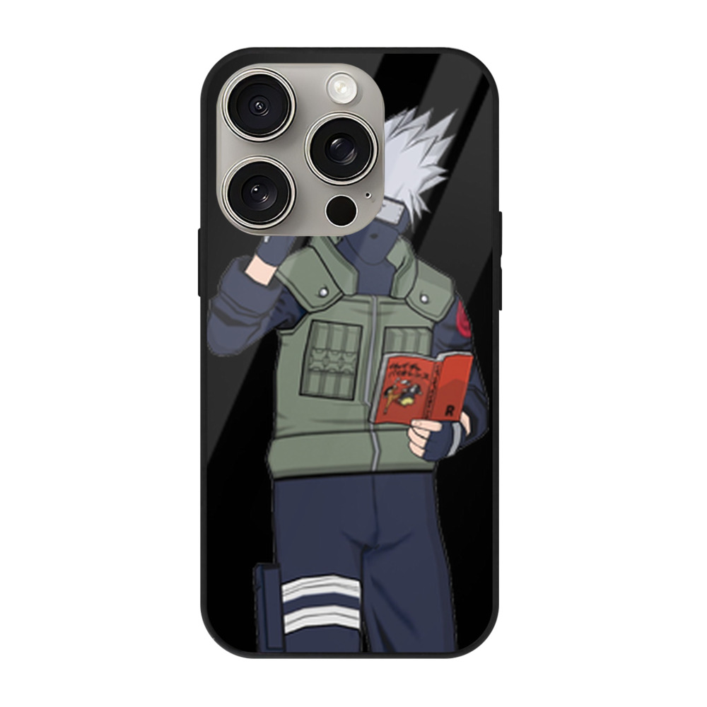 （画像用） NARUTO -ナルト- はたけ カカシ Hatake Kakashi 【iPhone15Pro対応】スマホケース 耐衝撃＆黄変防止 背面ガラス