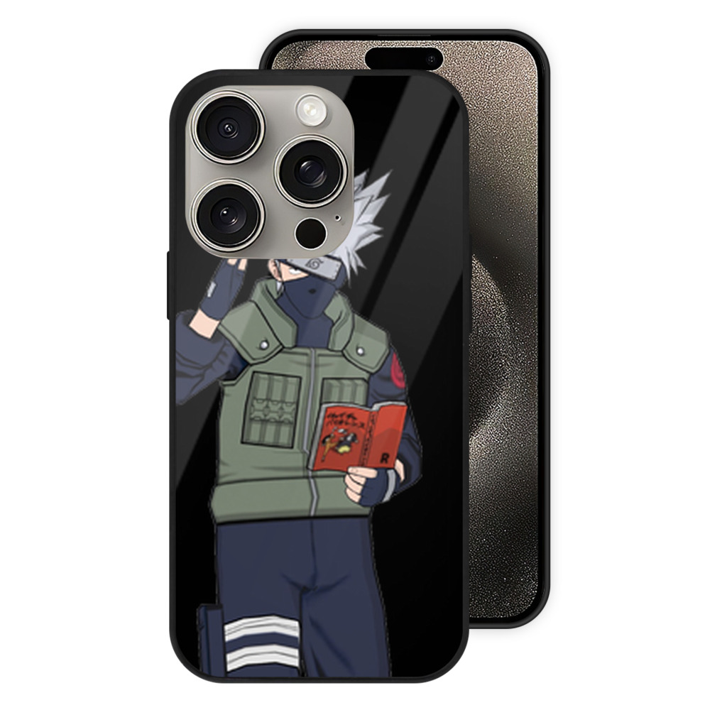 （画像用） NARUTO -ナルト- はたけ カカシ Hatake Kakashi 【iPhone15Pro対応】スマホケース 耐衝撃＆黄変防止 背面ガラス