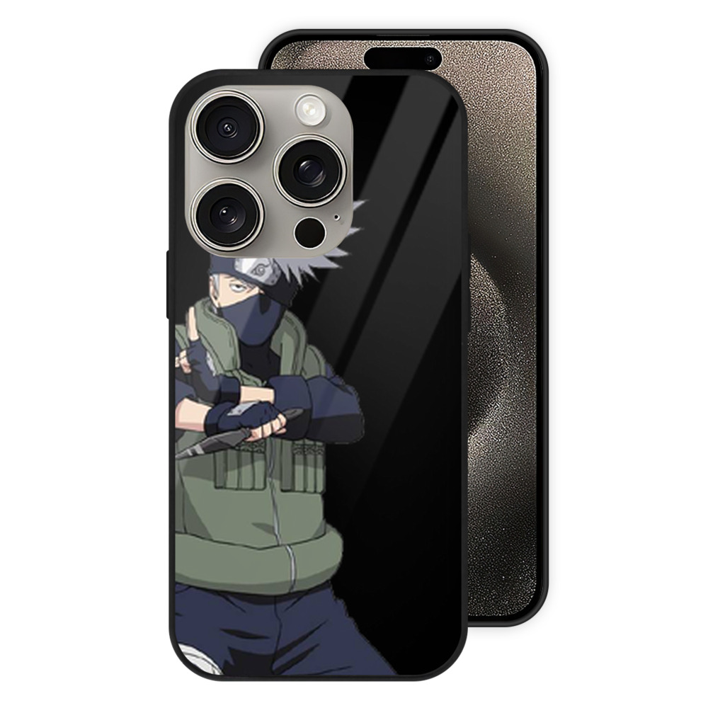 （画像用） NARUTO -ナルト- はたけ カカシ Hatake Kakashi 【iPhone15Pro対応】スマホケース 耐衝撃＆黄変防止 背面ガラス