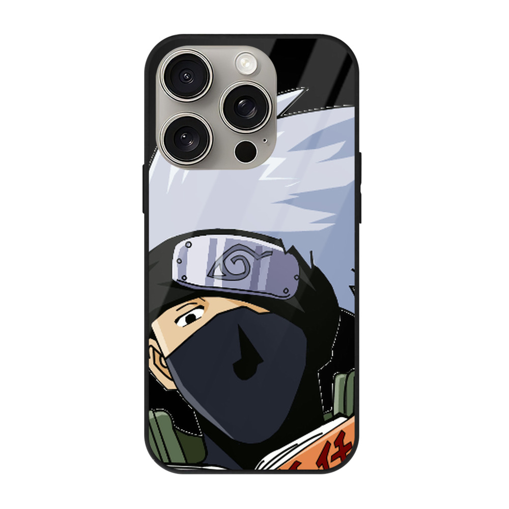 （画像用） NARUTO -ナルト- はたけ カカシ Hatake Kakashi 【iPhone15Pro対応】スマホケース 耐衝撃＆黄変防止 背面ガラス