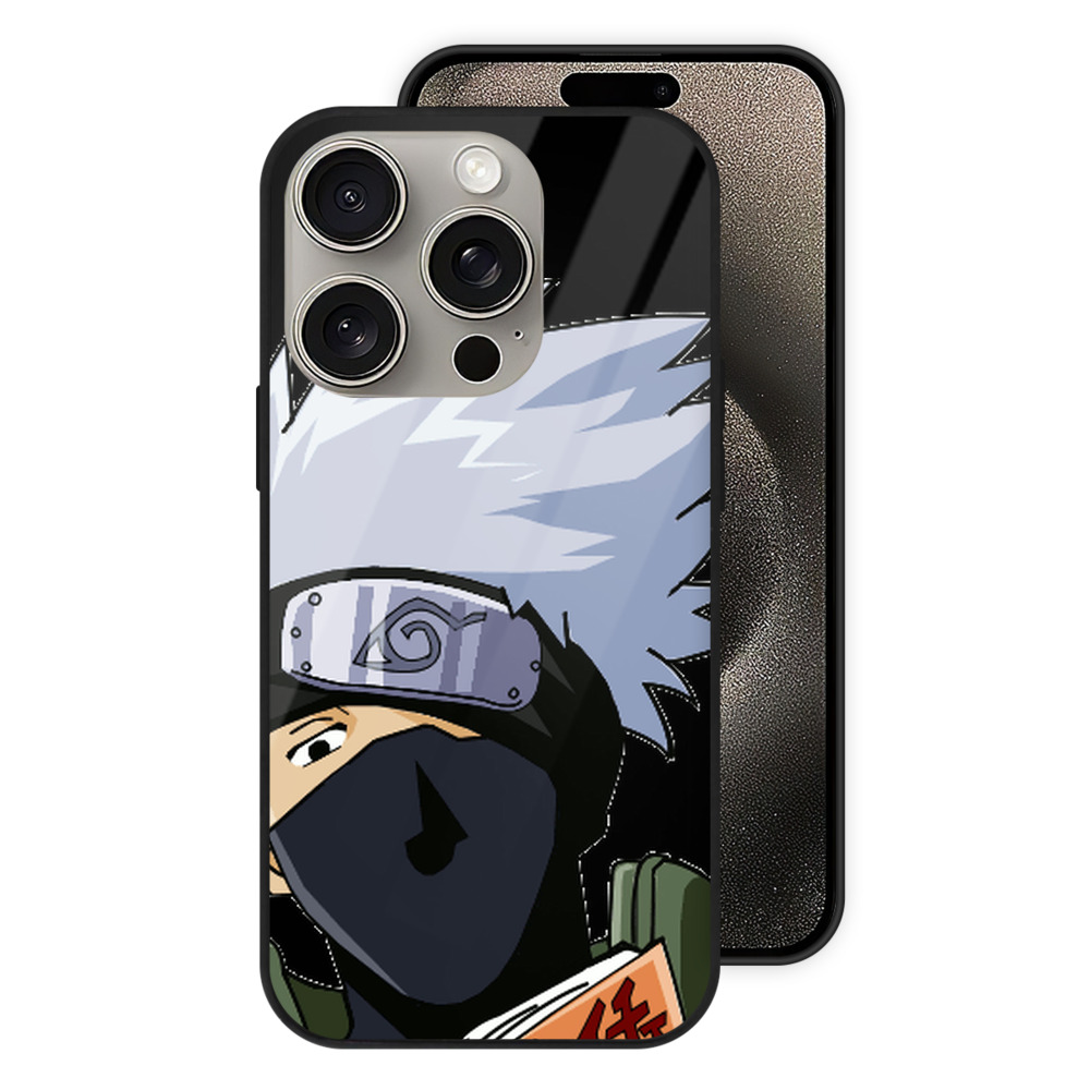 （画像用） NARUTO -ナルト- はたけ カカシ Hatake Kakashi 【iPhone15Pro対応】スマホケース 耐衝撃＆黄変防止 背面ガラス