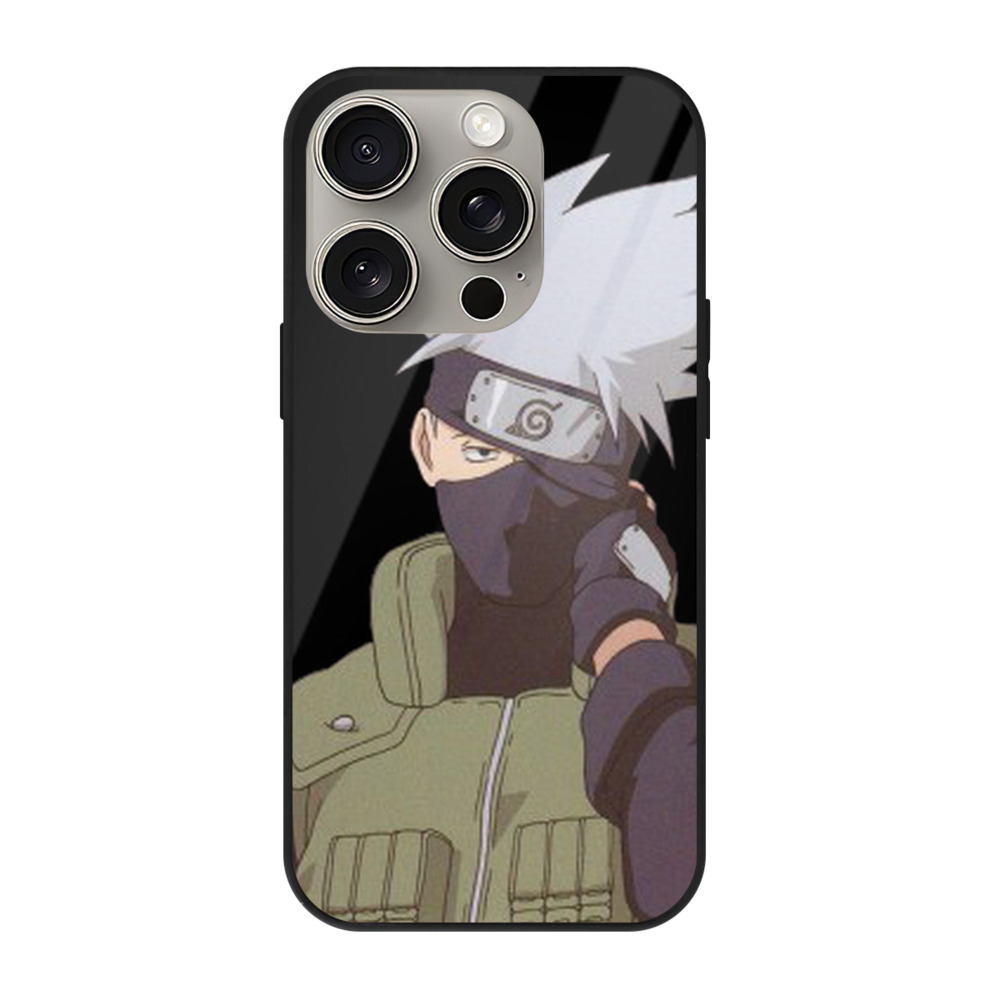 （画像用） NARUTO -ナルト- はたけ カカシ Hatake Kakashi 【iPhone15Pro対応】スマホケース 耐衝撃＆黄変防止 背面ガラス