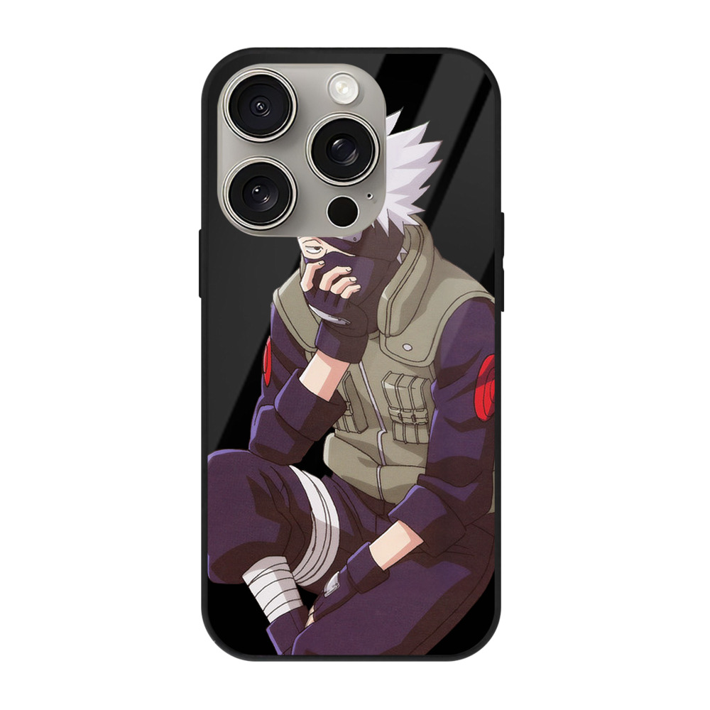 （画像用） NARUTO -ナルト- はたけ カカシ Hatake Kakashi 【iPhone15Pro対応】スマホケース 耐衝撃＆黄変防止 背面ガラス