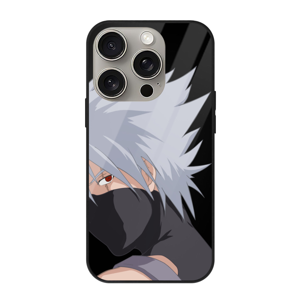 （画像用） NARUTO -ナルト- はたけ カカシ Hatake Kakashi 【iPhone15Pro対応】スマホケース 耐衝撃＆黄変防止 背面ガラス